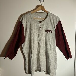 OBEY Baseball Tee - Size L